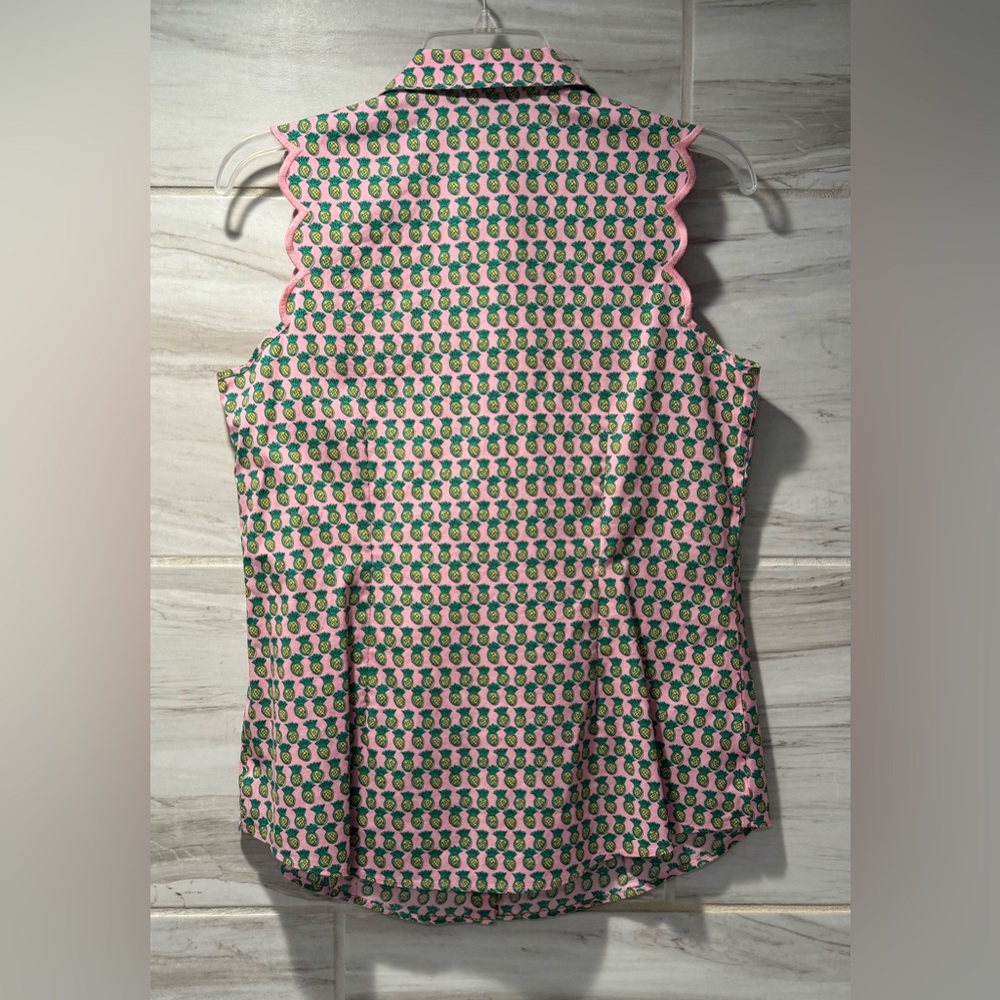 Women’s Talbots Scalloped Pineapple Top Size 4 - Picture 5 of 10